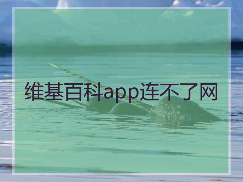 维基百科app连不了网