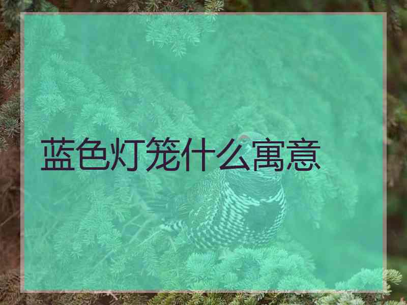蓝色灯笼什么寓意