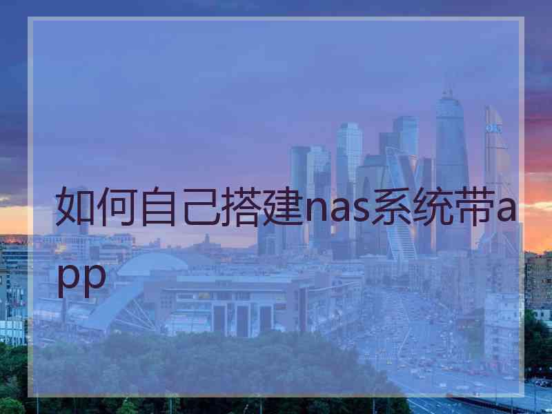 如何自己搭建nas系统带app