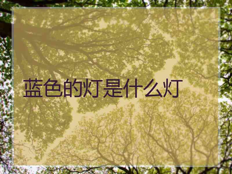 蓝色的灯是什么灯
