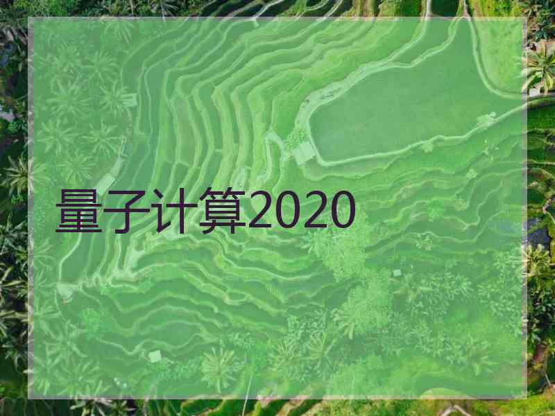 量子计算2020
