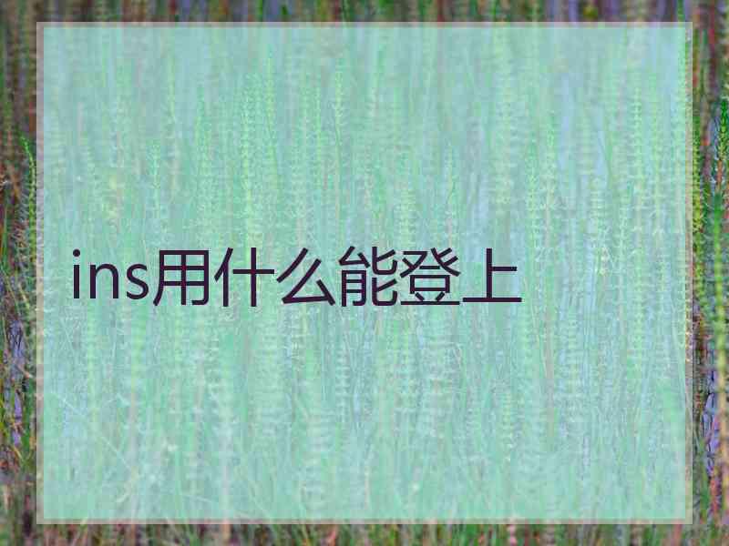 ins用什么能登上