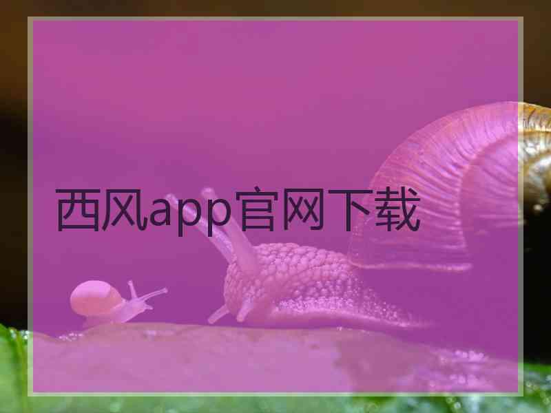 西风app官网下载