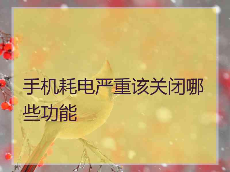 手机耗电严重该关闭哪些功能
