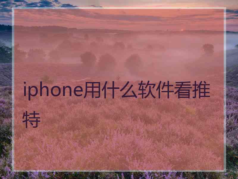 iphone用什么软件看推特